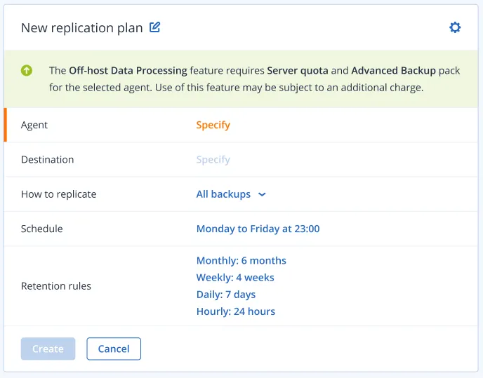 Workload Acronis GOX Data Center